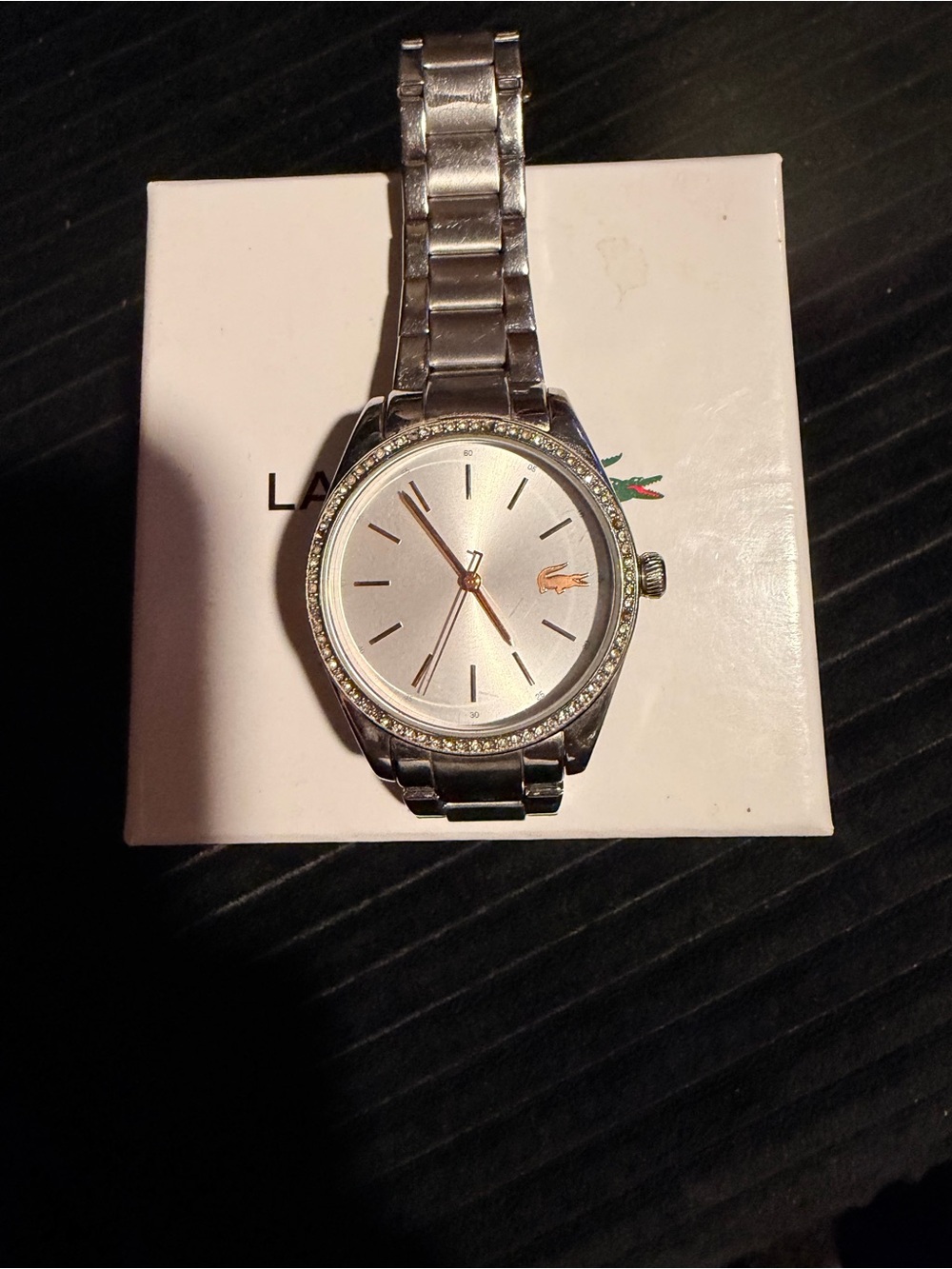 Lacoste Silver Stainless Steel Women's Watch with Crystal Bezel